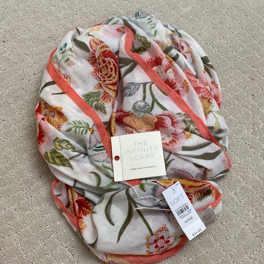 LOFT infinity scarf spring flowers